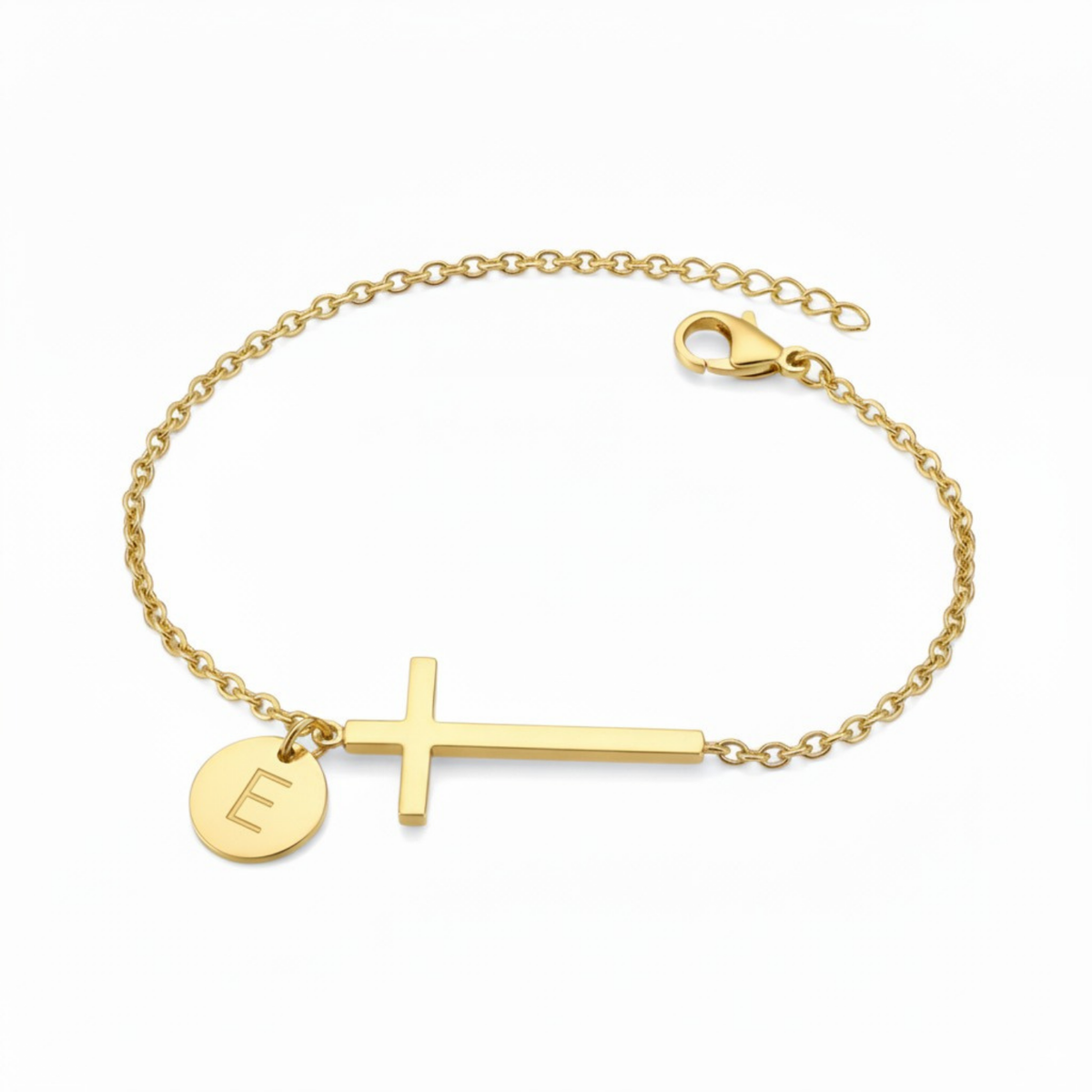 Cross Bracelet with Initial