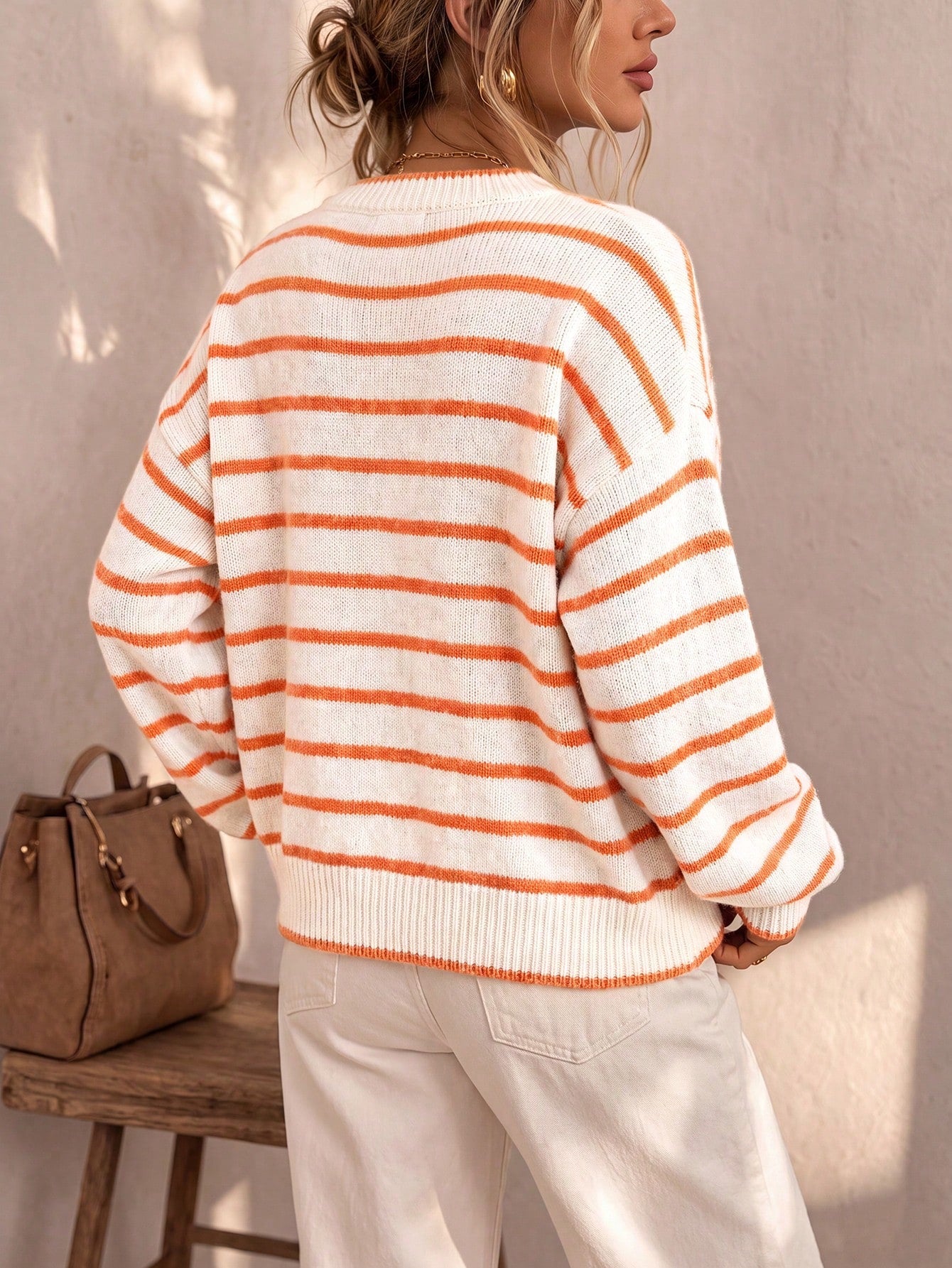 Lucienne Striped Knit Cardigan | SIMSHA