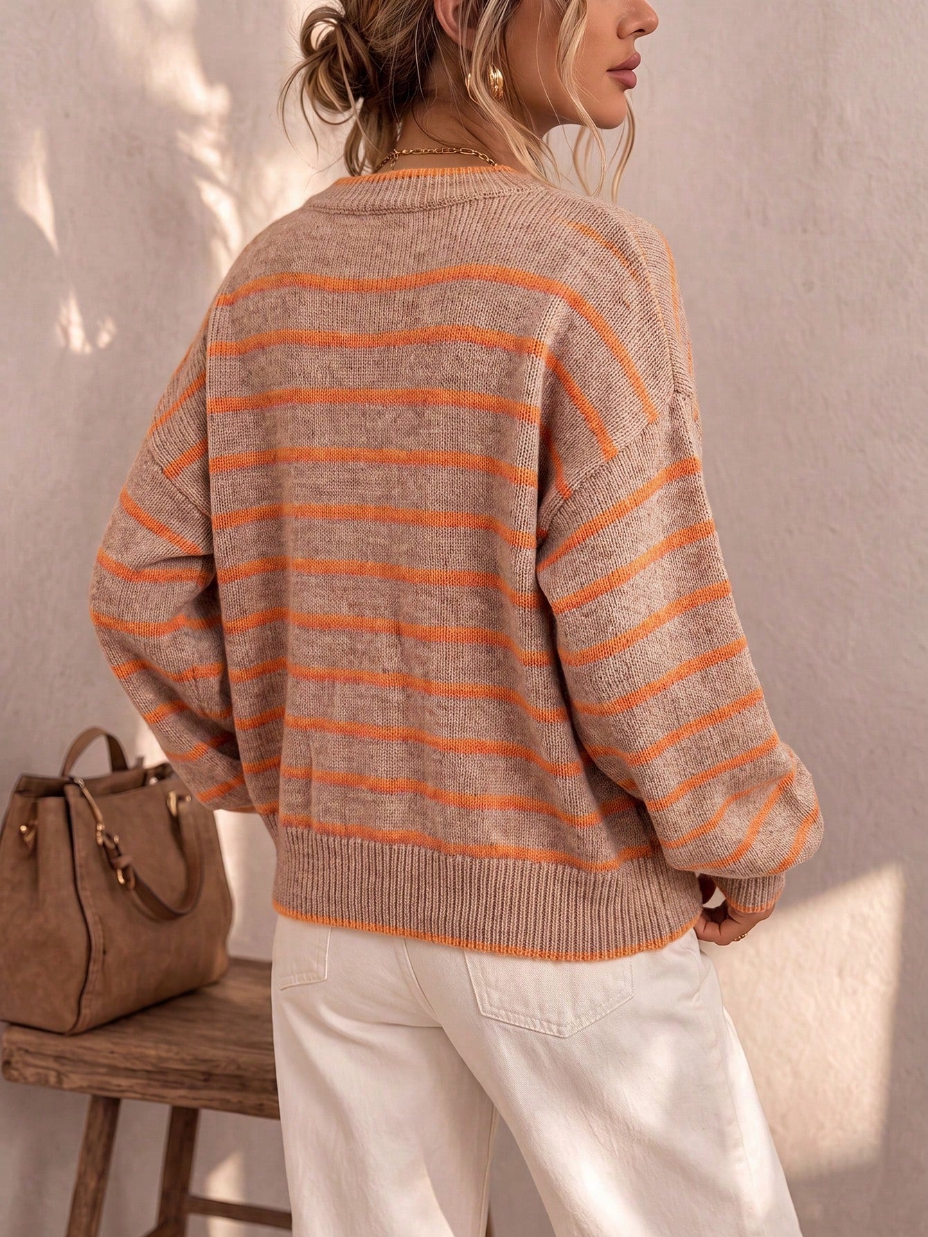 Lucienne Striped Knit Cardigan | SIMSHA