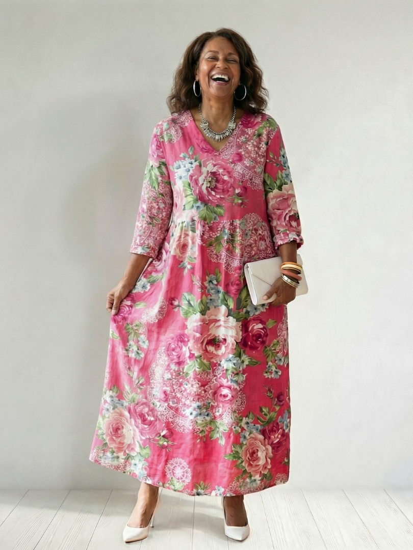 Lucille Flattering Fit Midi Dress