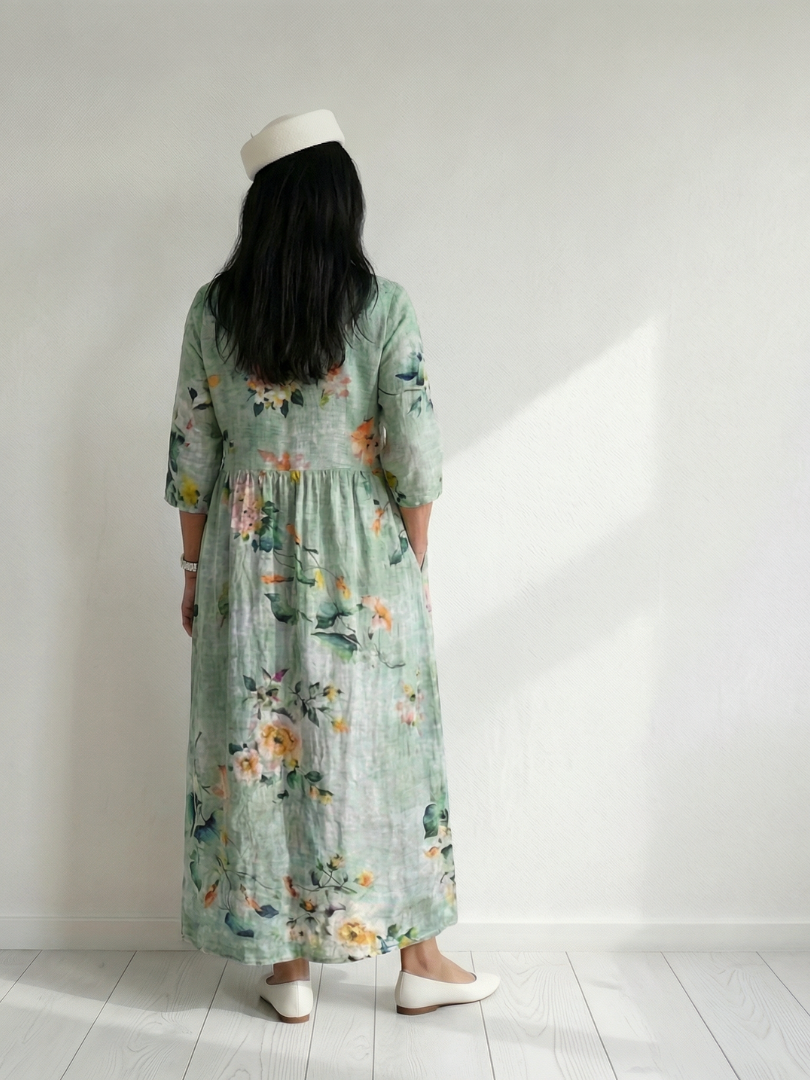 Clara Elegant Floral Midi Dress