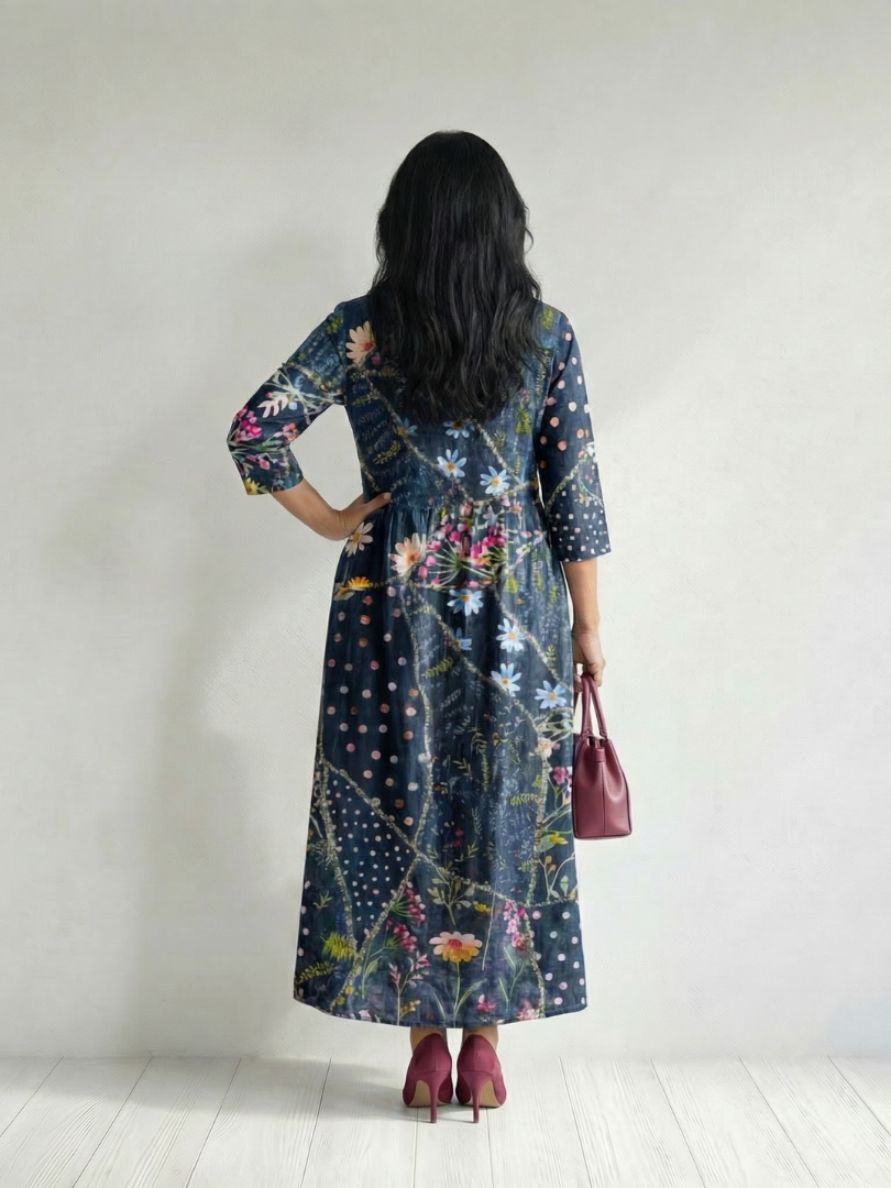Genevieve Elegant Drape Midi Dress