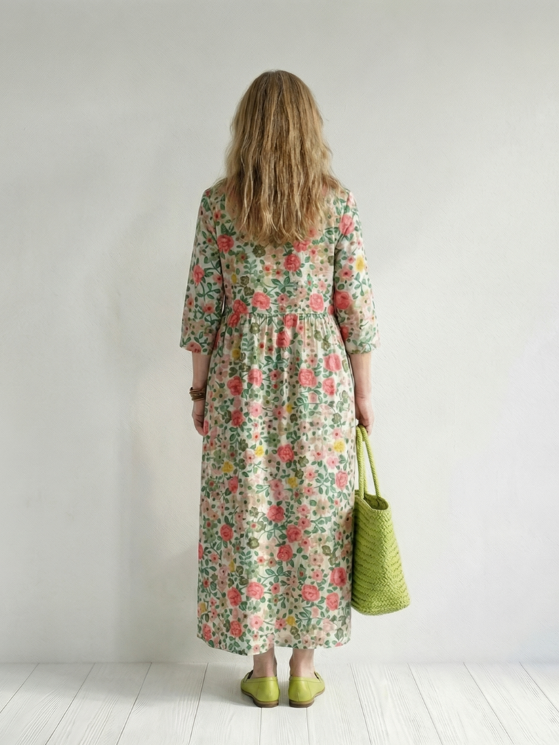 Camille Flattering Print Midi Dress