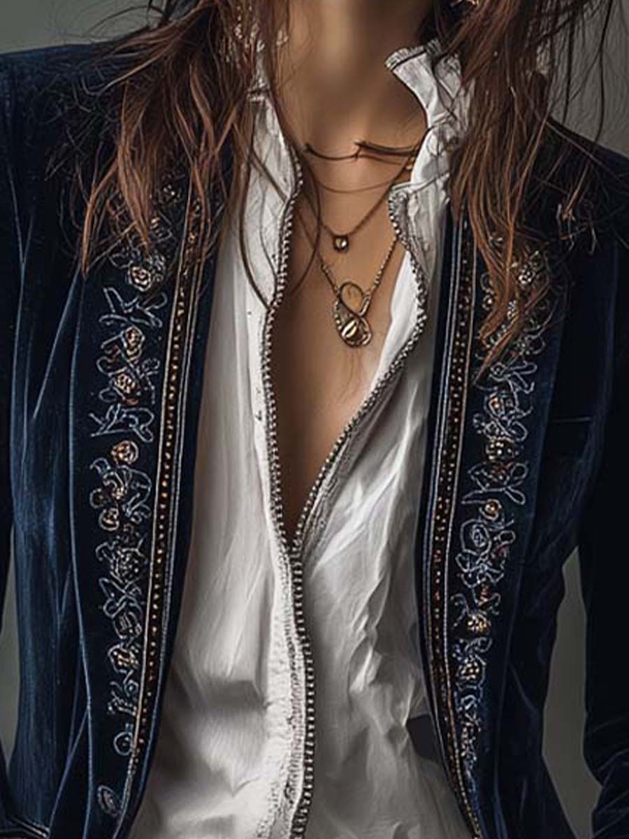 Elaine Hart London Octavia Women's Embroidered Longline Jacket
