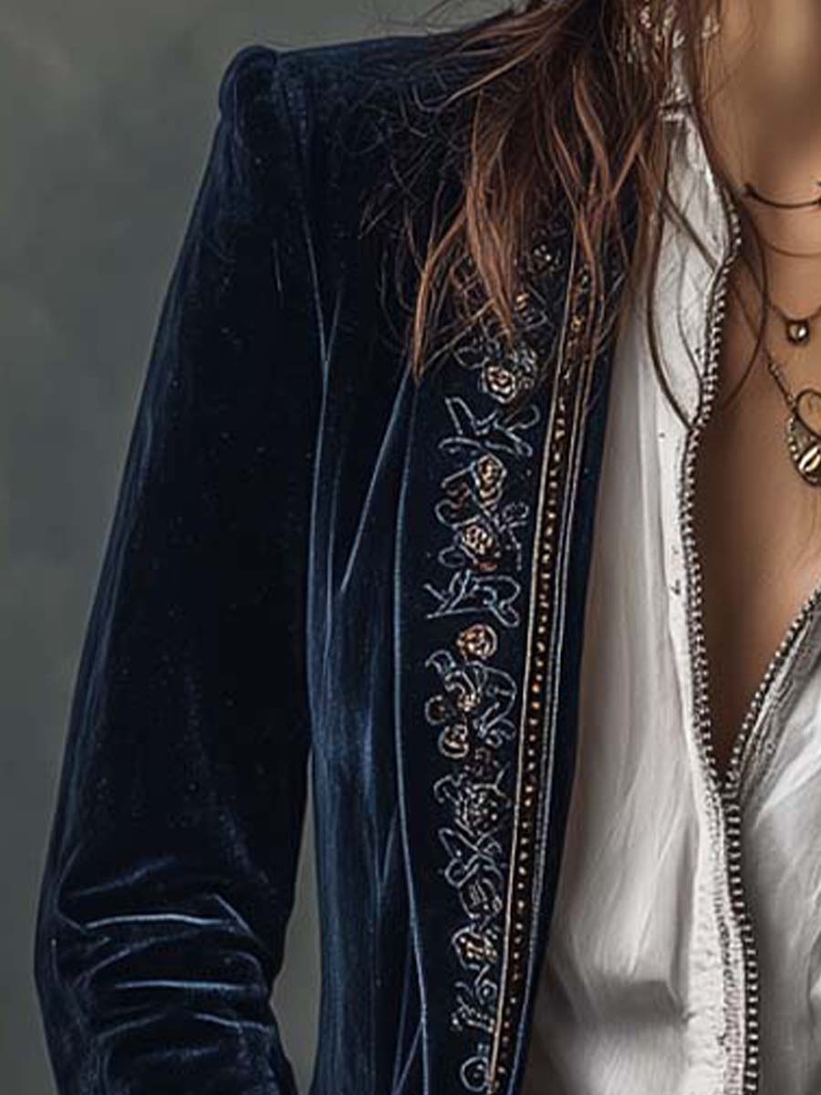 Elaine Hart London Octavia Women's Embroidered Longline Jacket