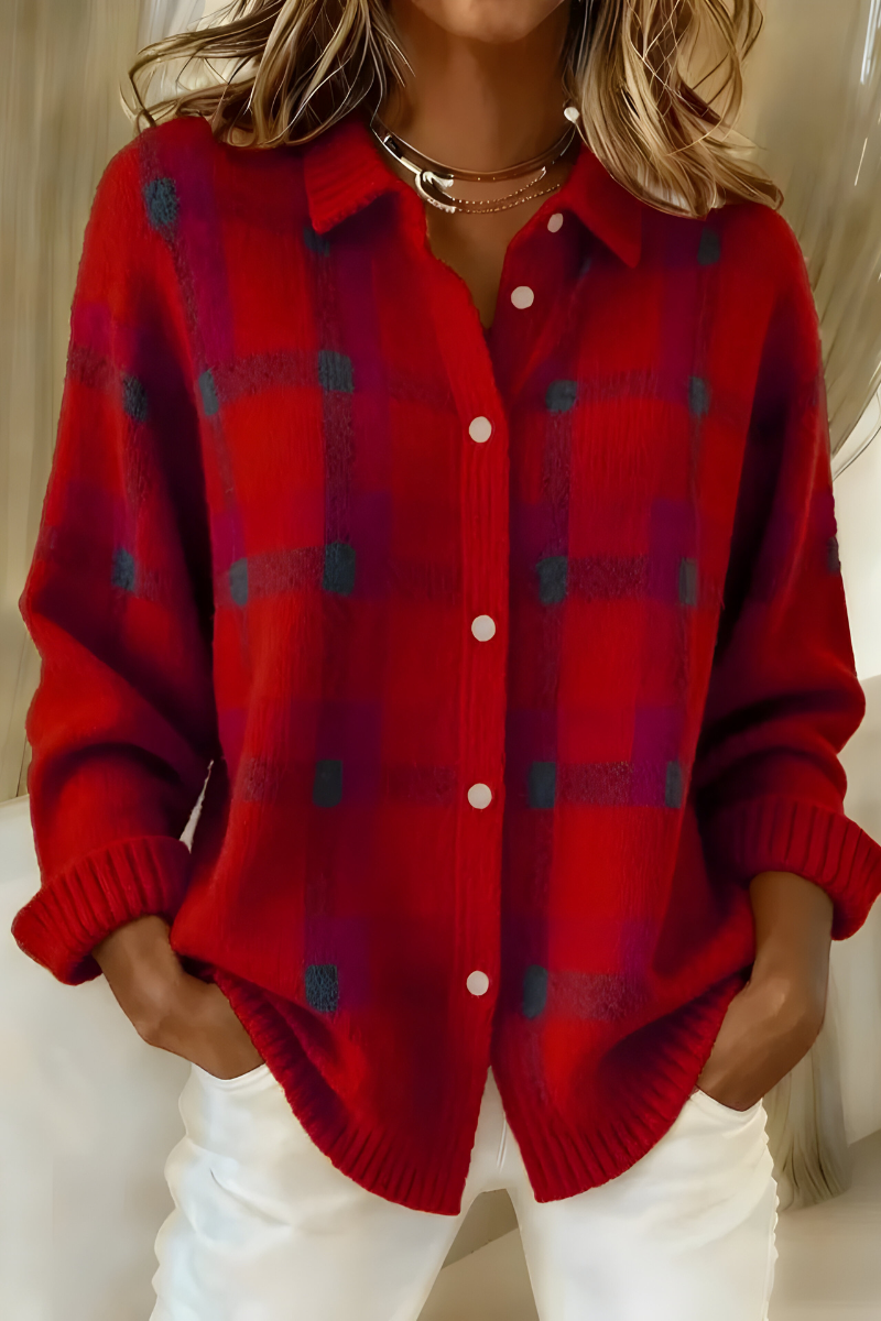 Margot™ | Heritage Check Knit Cardigan