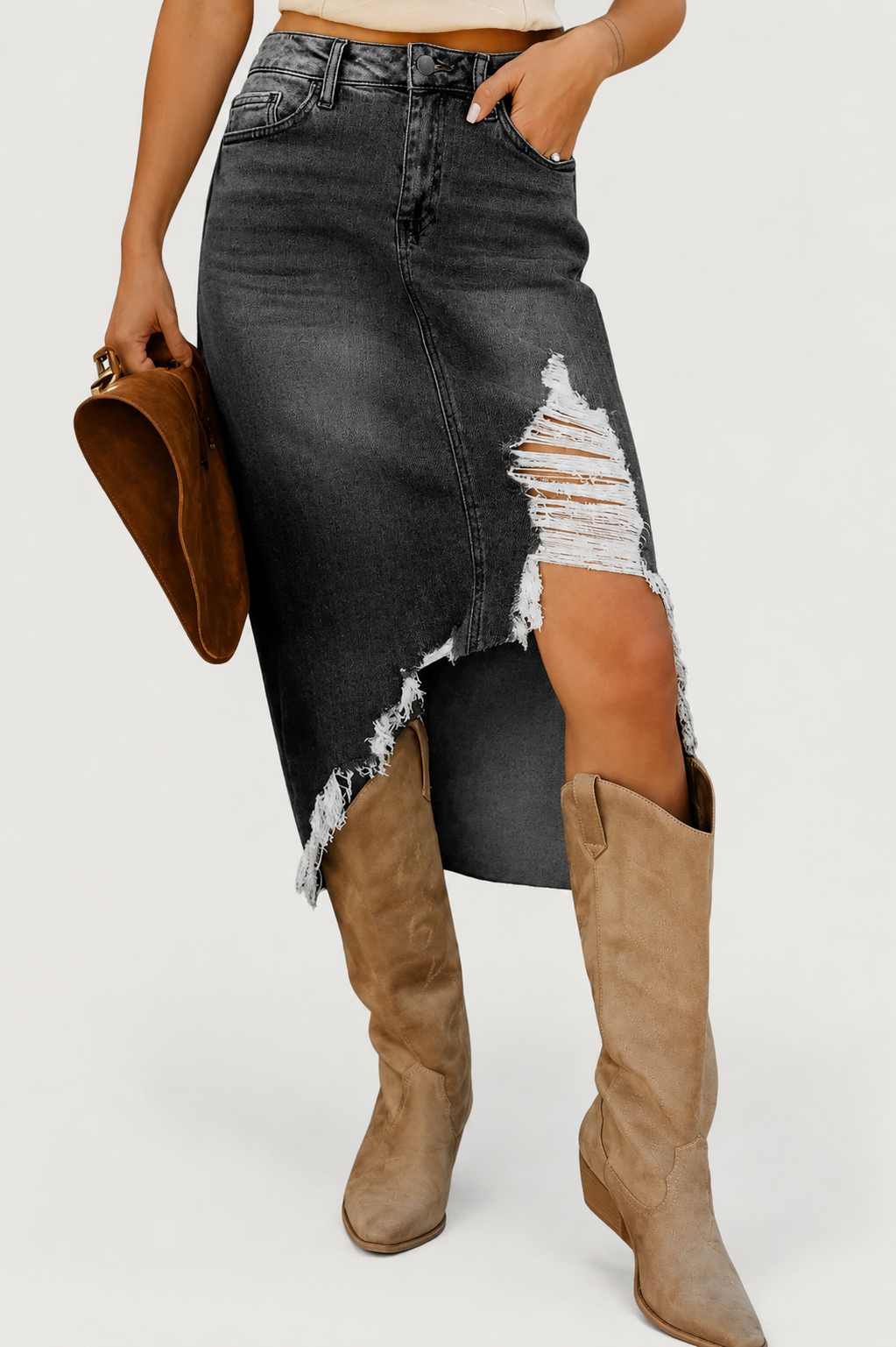 Mila Relaxed Denim Maxi Skirt | SIMSHA