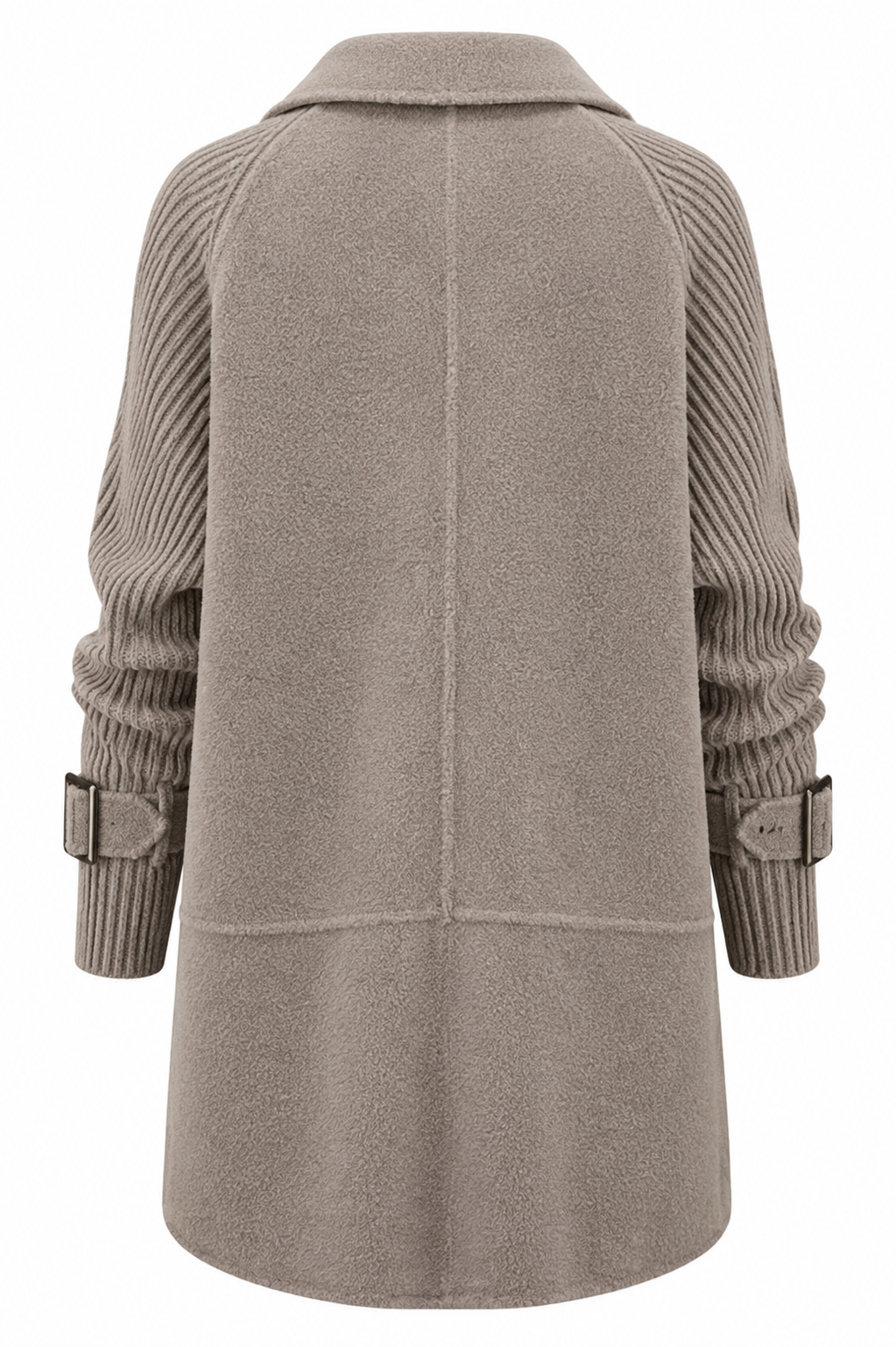 Elara Knit-Sleeve Double-Breasted Blazer | SIMSHA