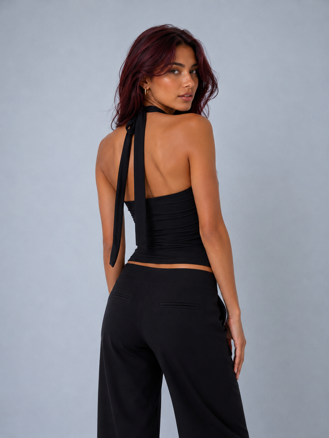 Midnight Lace Halter Top | SIMSHA