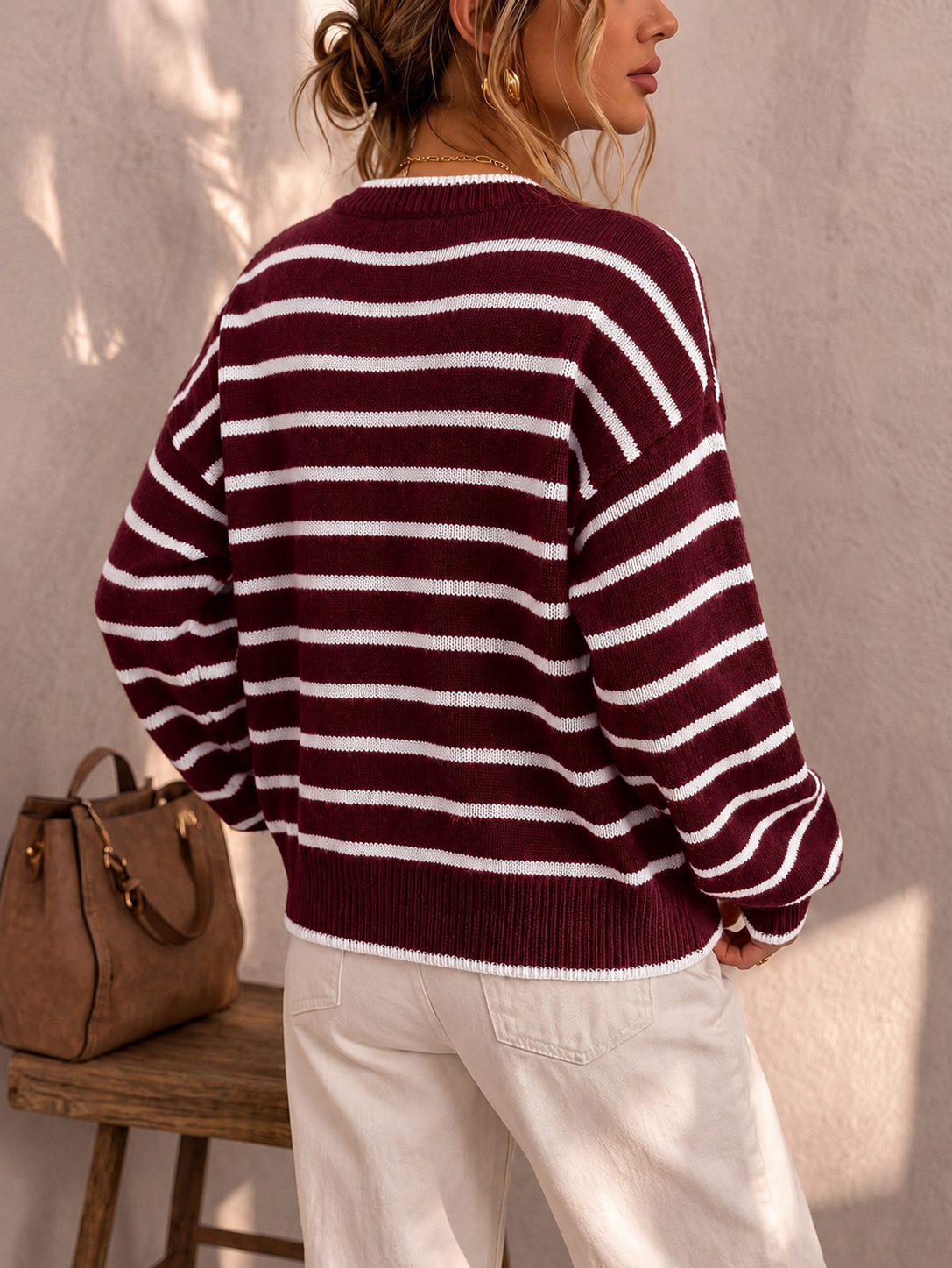 Lucienne Striped Knit Cardigan | SIMSHA
