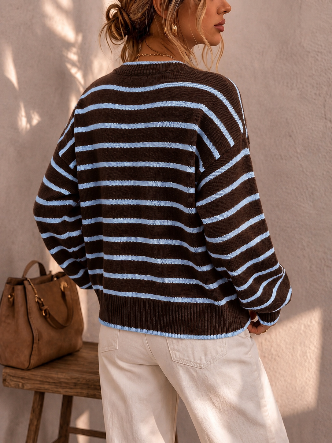 Lucienne Striped Knit Cardigan | SIMSHA
