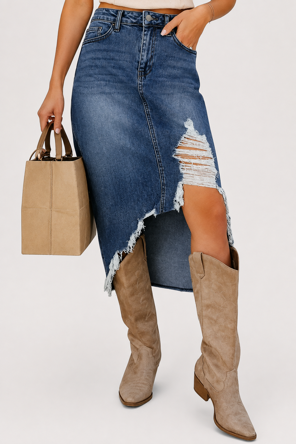 Mila Relaxed Denim Maxi Skirt | SIMSHA