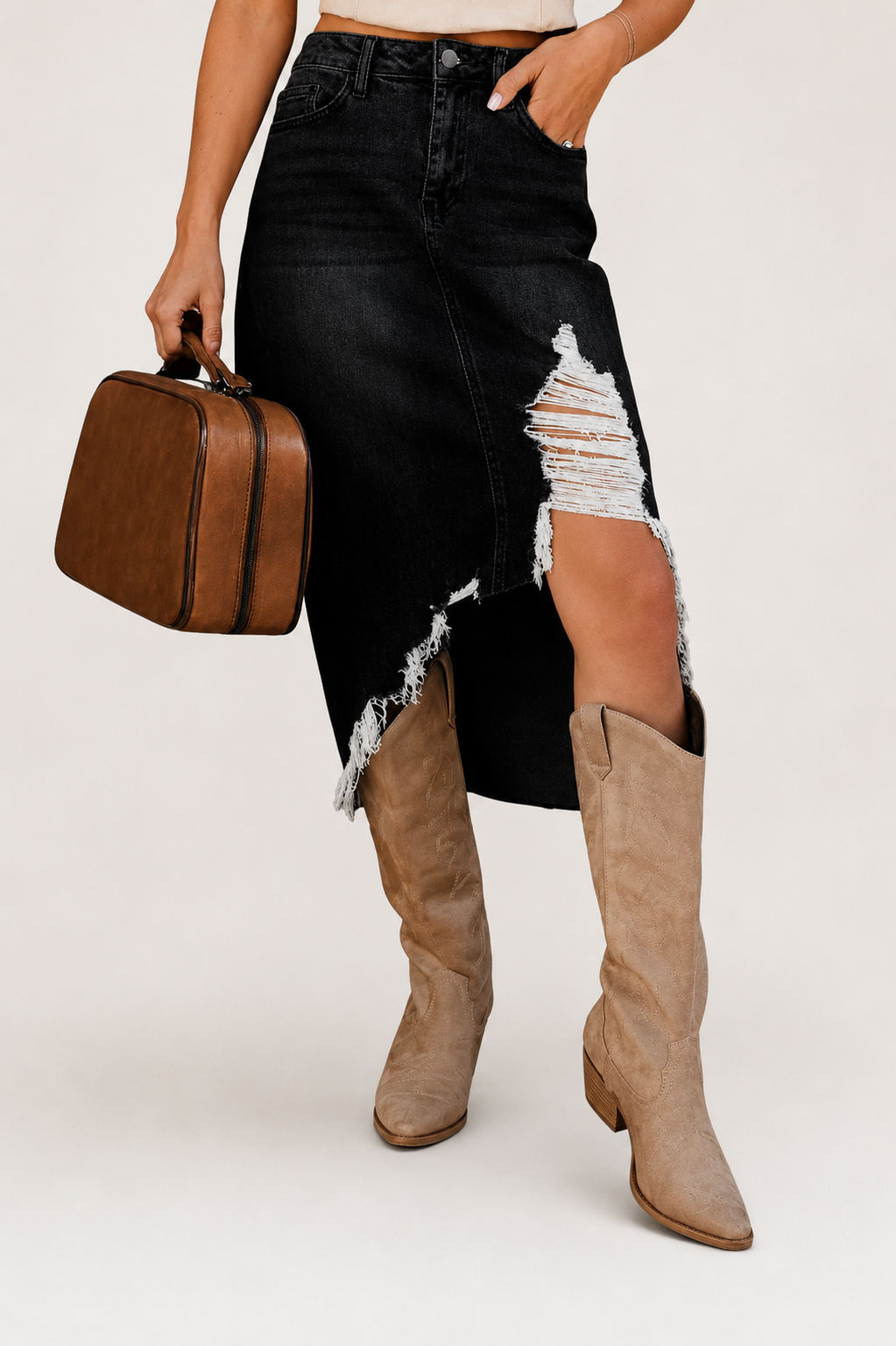 Mila Relaxed Denim Maxi Skirt | SIMSHA