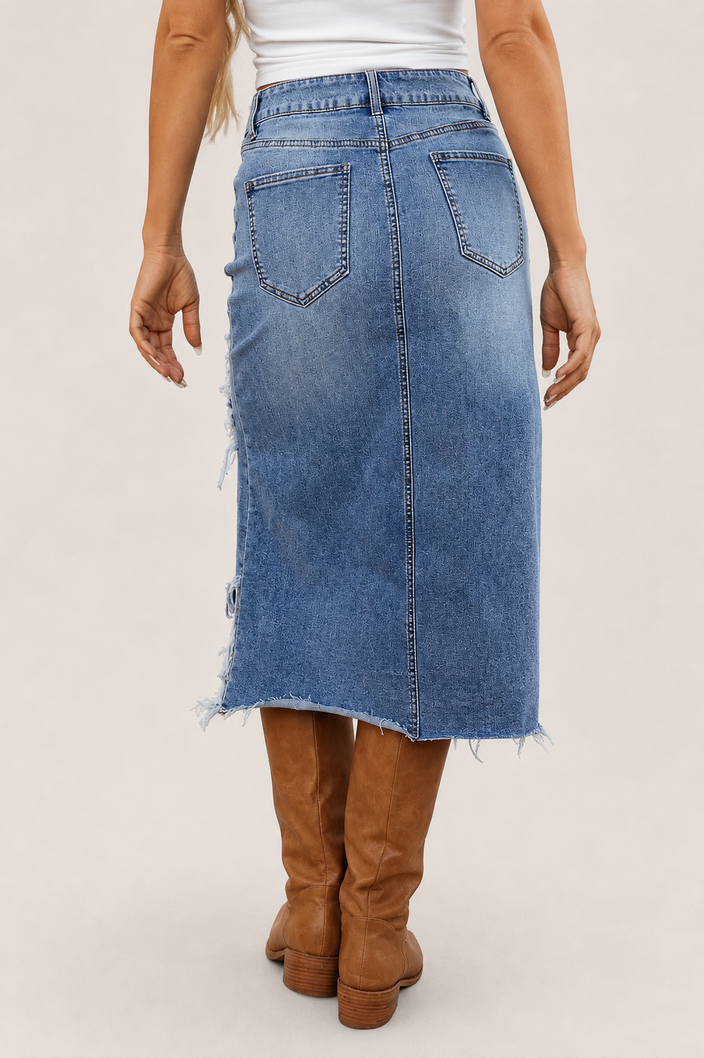 Mila Relaxed Denim Maxi Skirt | SIMSHA
