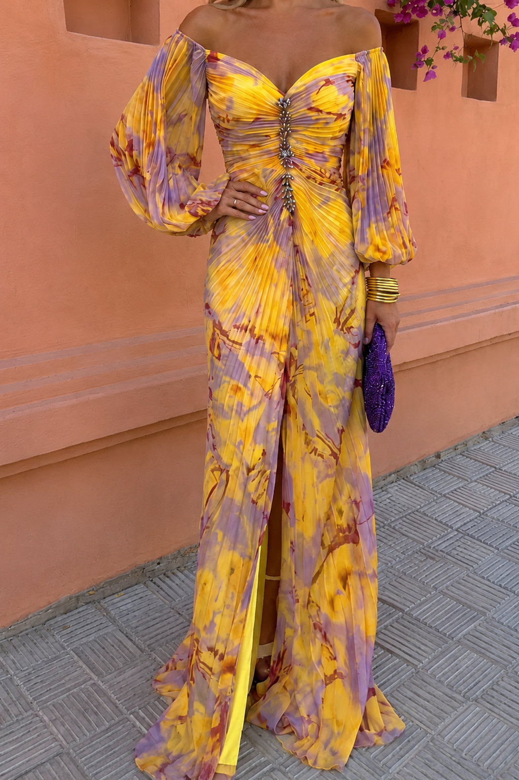 Aurelia Floral Off-Shoulder Maxi Dress | SIMSHA