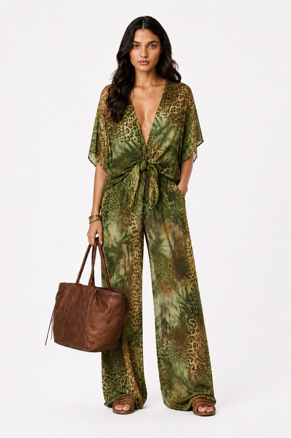 Safari Luxe Tie-Front Set | SIMSHA