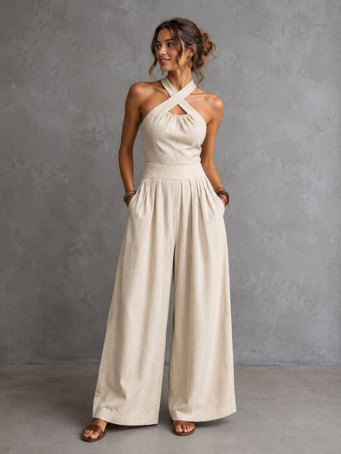 Midnight Elegance Halter Jumpsuit | SIMSHA