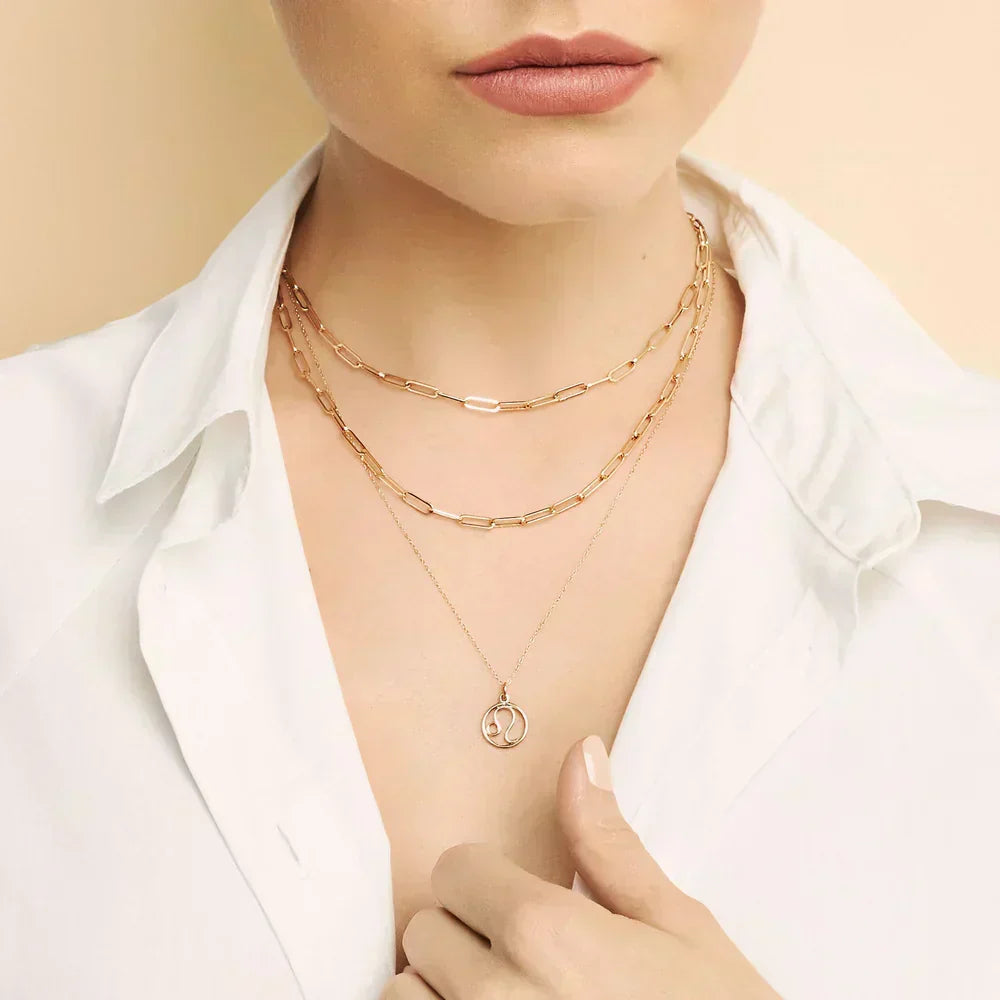 Gold Necklace with Zodiac Sign Symbol
