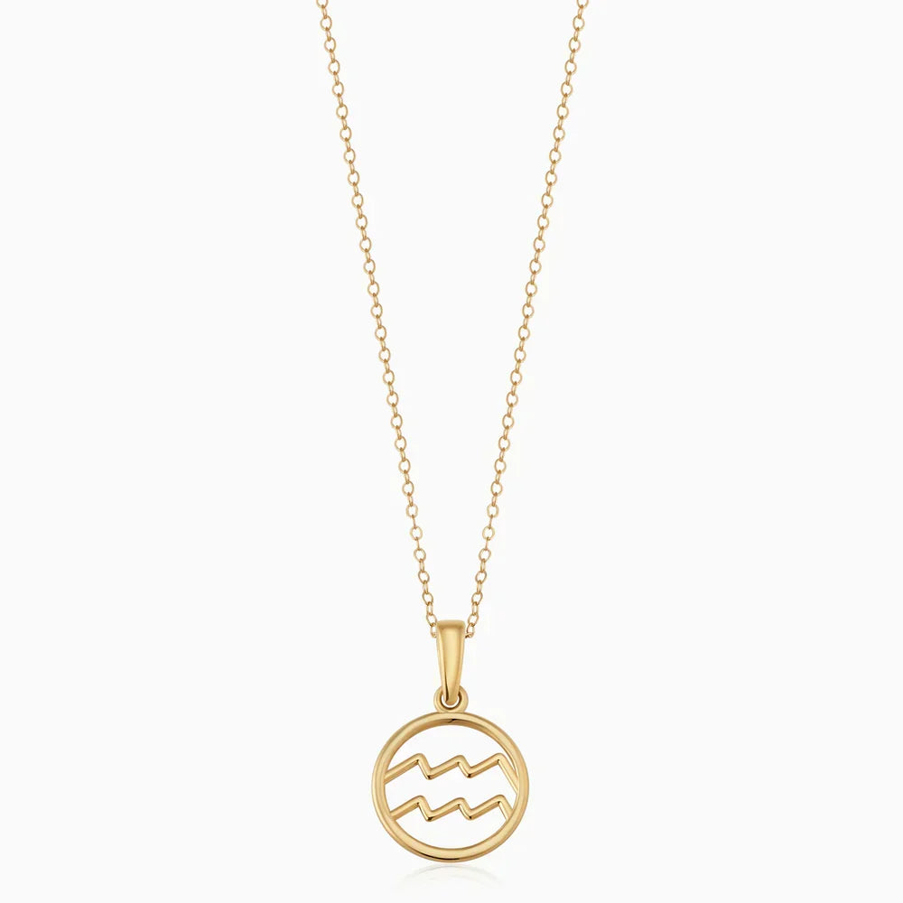 Gold Necklace with Zodiac Sign Symbol