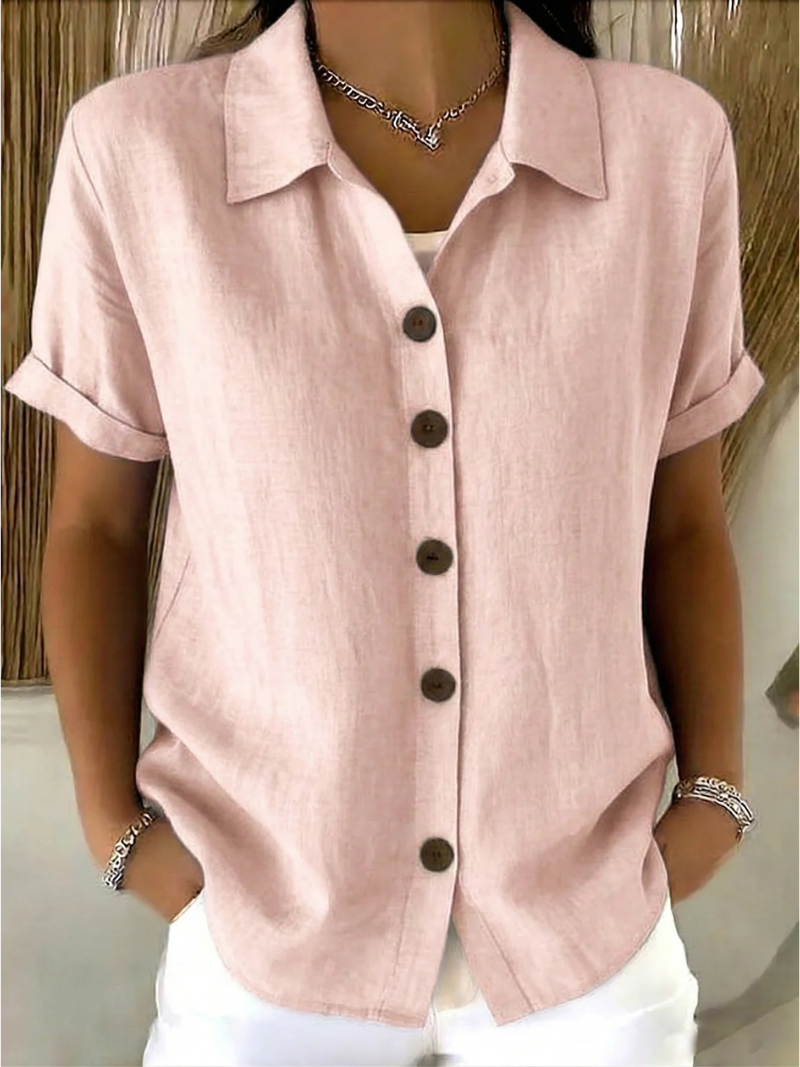 Livia Relaxed Button-Up Shirt | SIMSHA