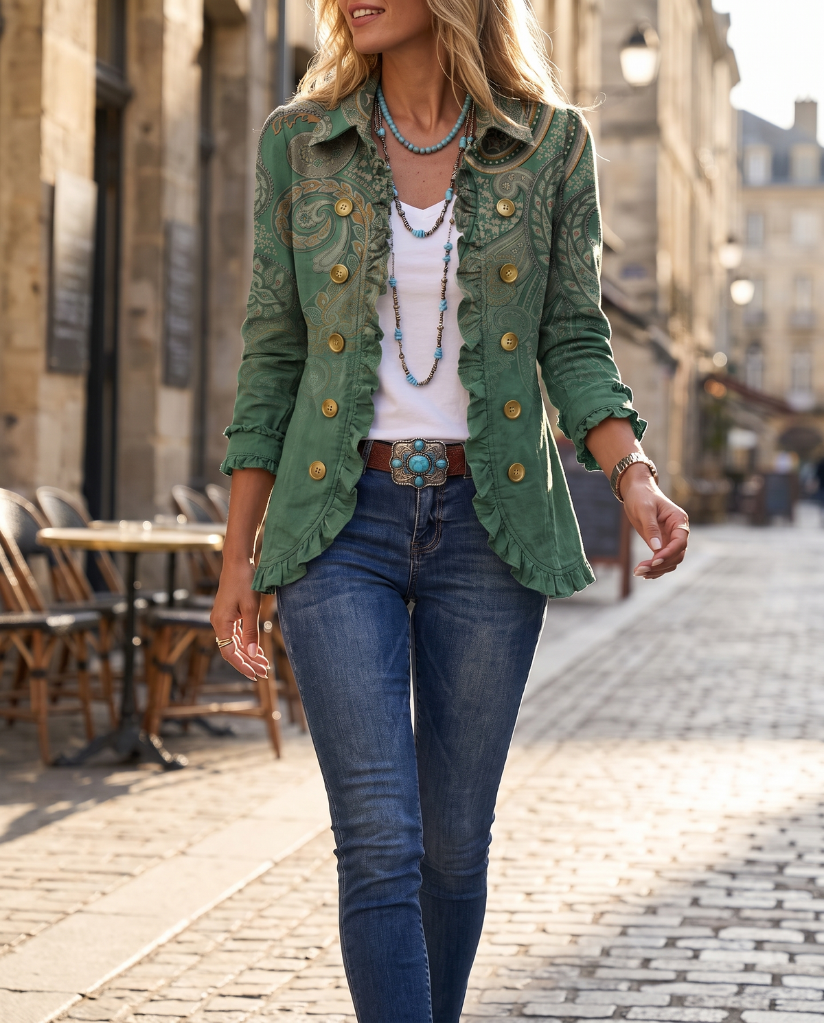 Noelle™ Boho Paisley Pleated Jacket