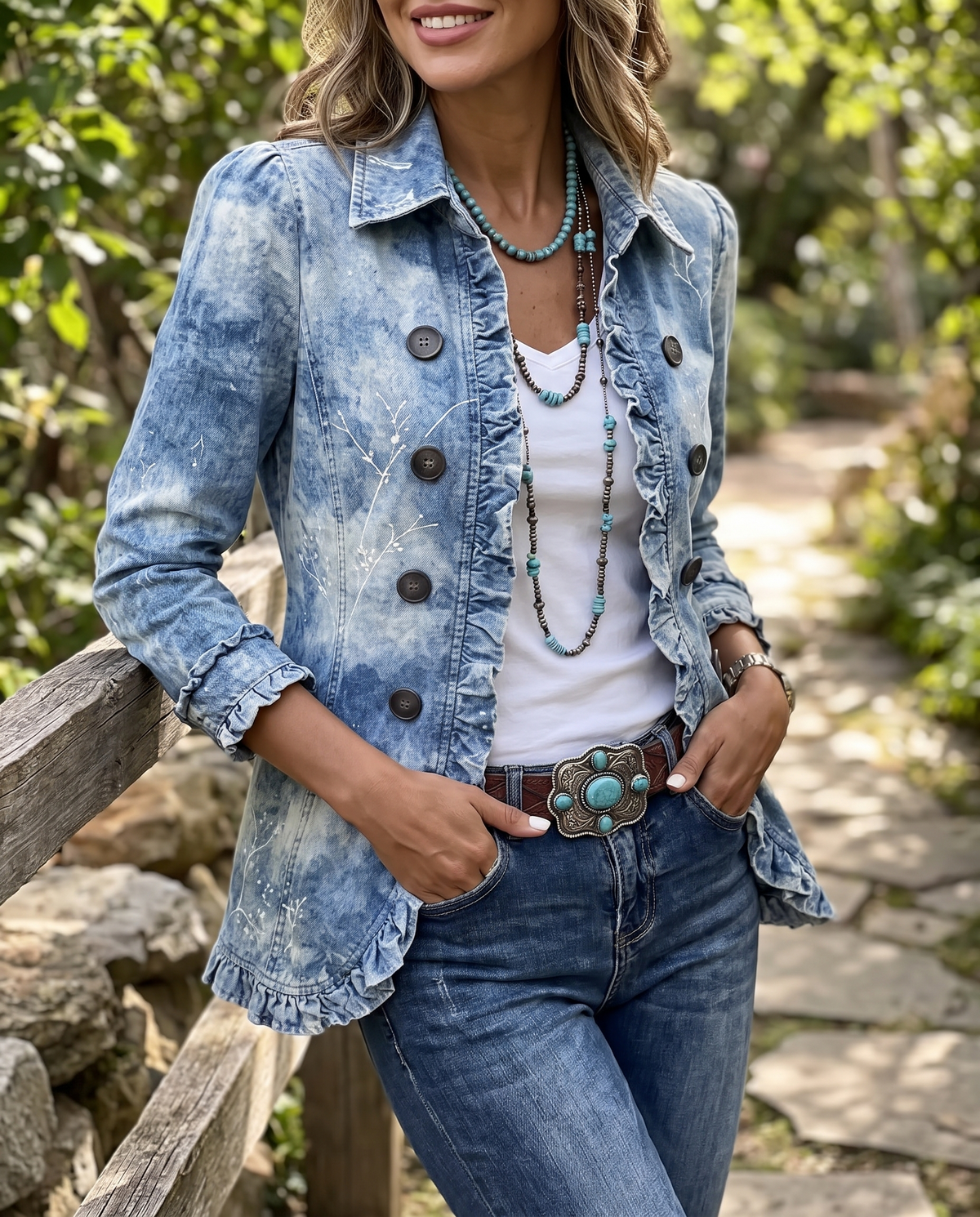 Arabella™ Vintage Botanical Ruffle Jacket