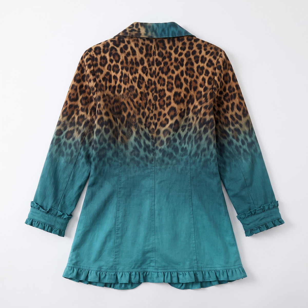 Elodie™ Leopard Ombré Ruffle Blazer