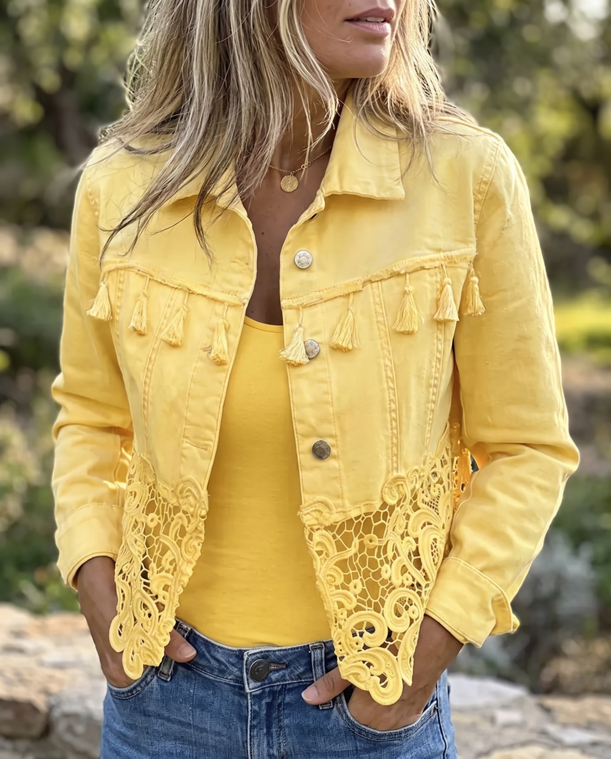 Genevieve™ Fringe Lace Jacket