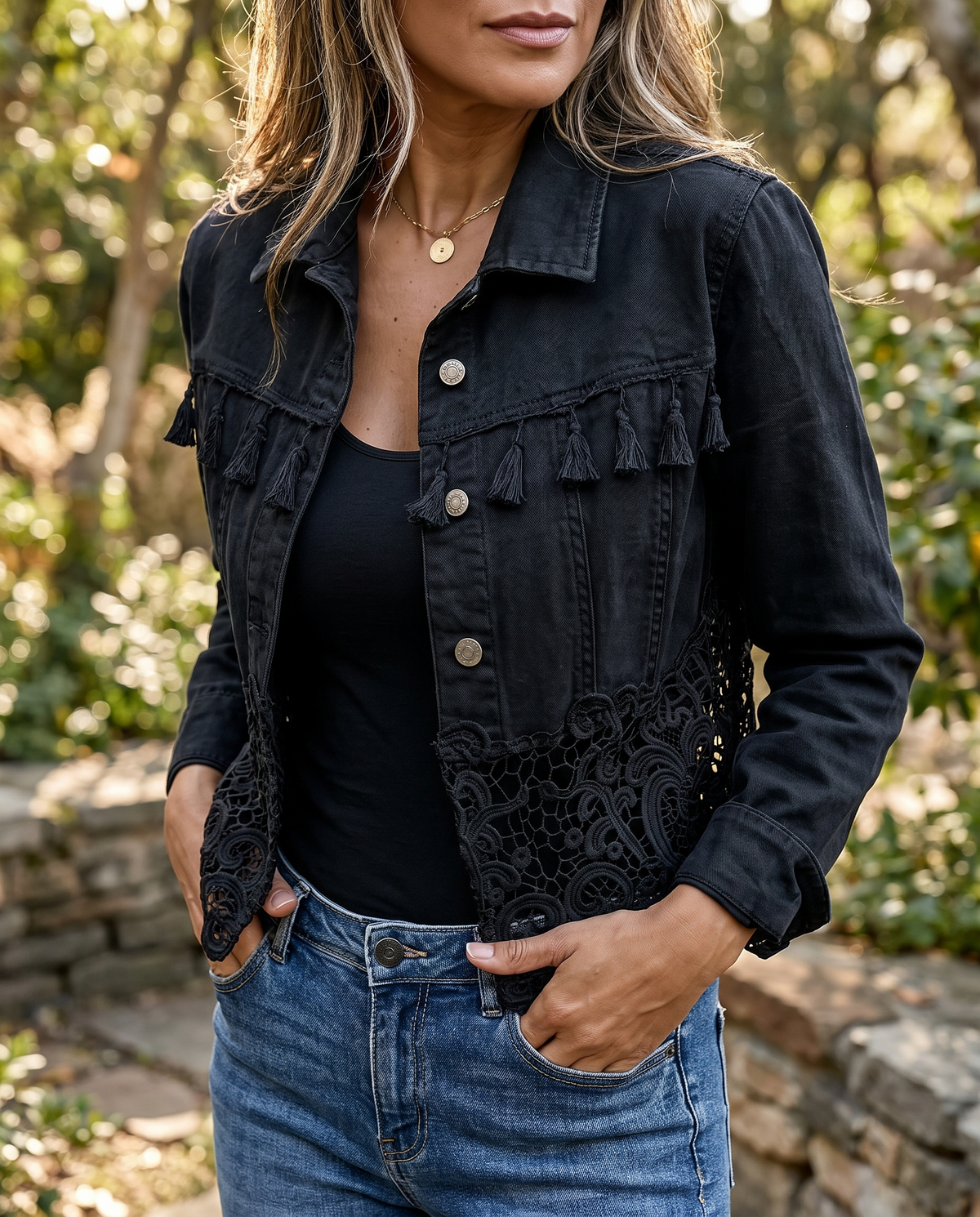 Genevieve™ Fringe Lace Jacket