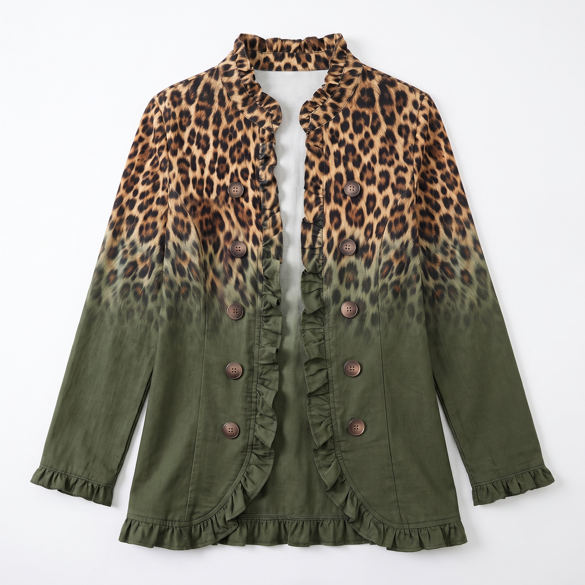 Elodie™ Leopard Ombré Ruffle Blazer