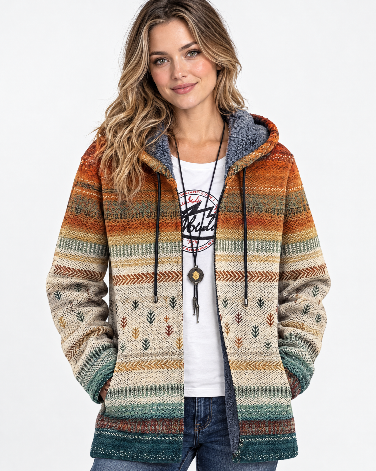 Seraphina™ | Artistic Hooded Cardigan Coat