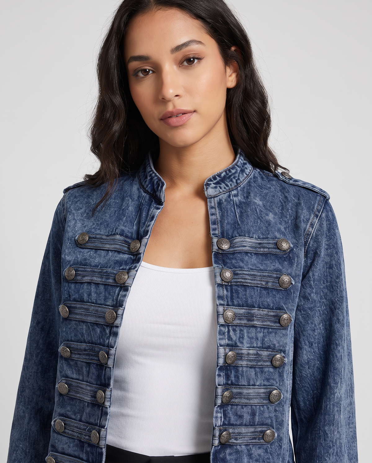 Amelia™ Statement Button Denim Jacket