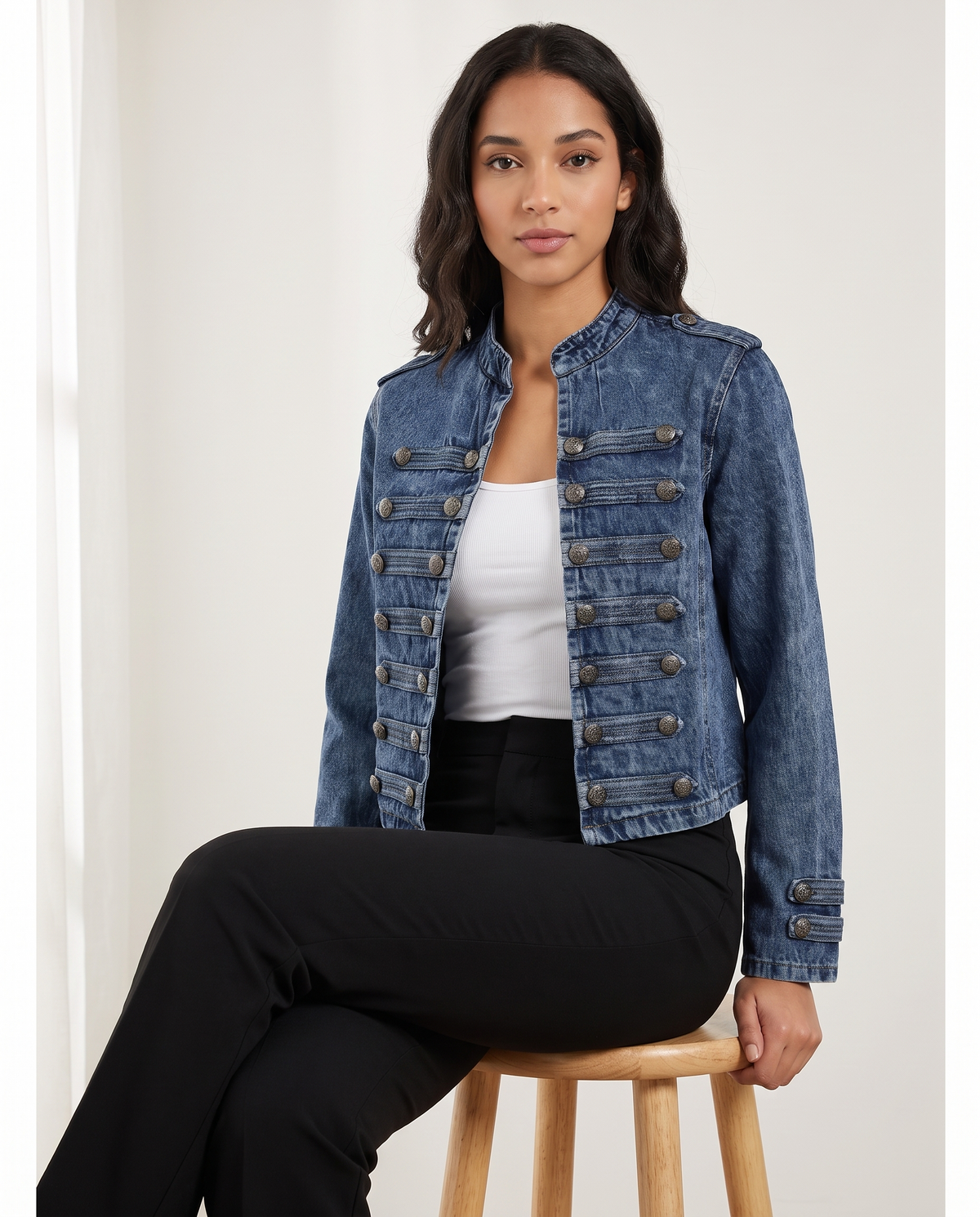 Amelia™ Statement Button Denim Jacket