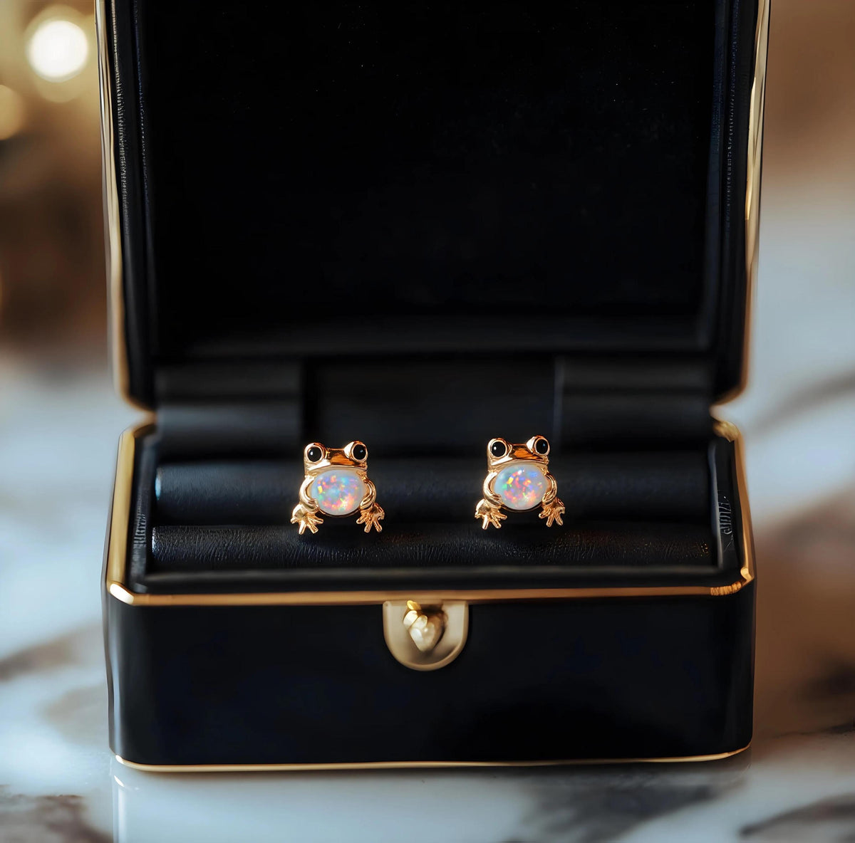 Amelie™ Opal Frog Stud Earrings