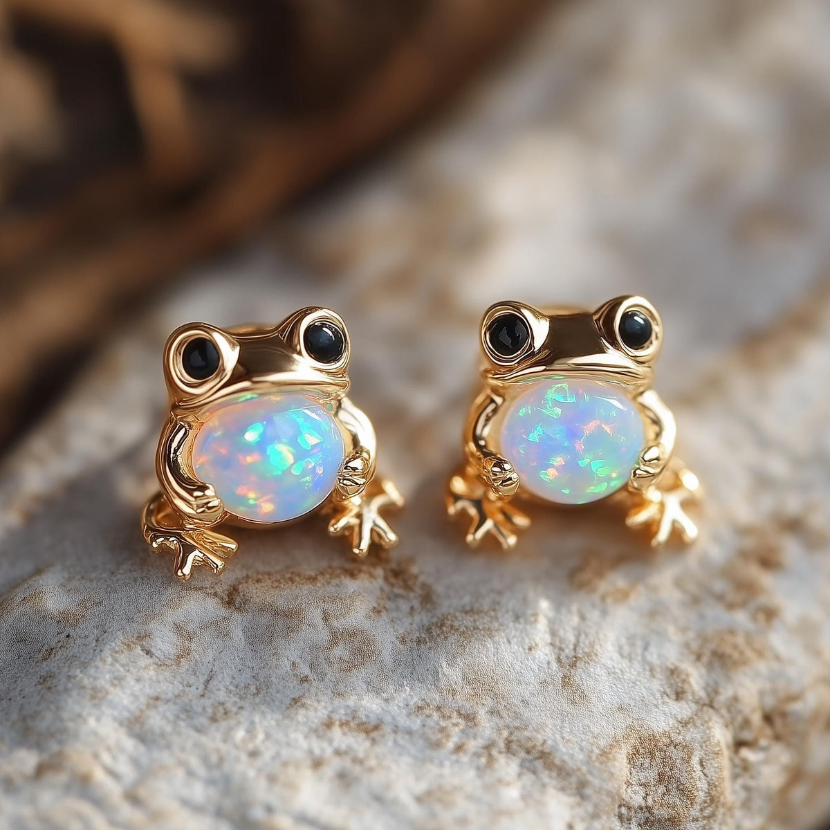 Amelie™ Opal Frog Stud Earrings