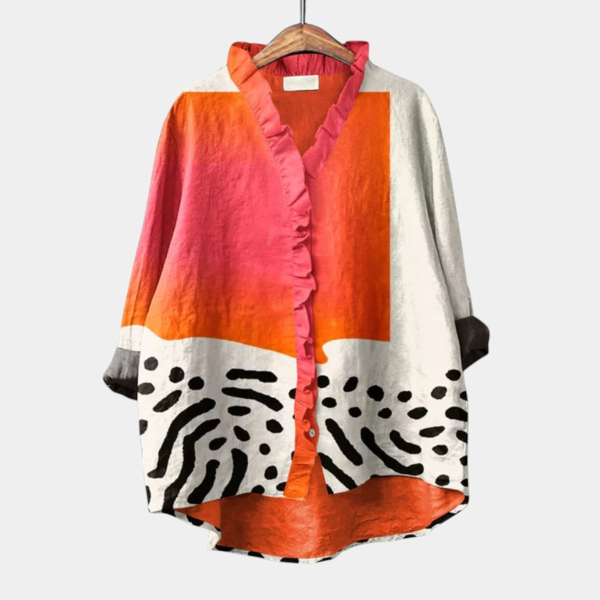 Marielle™ | Colour-Block Ruffle Blouse