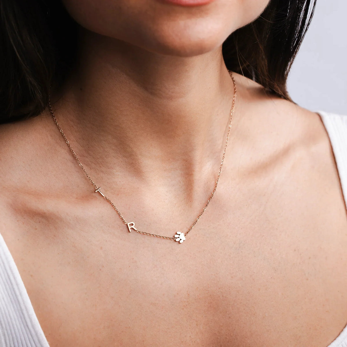 Personalised Necklace with Side Initial