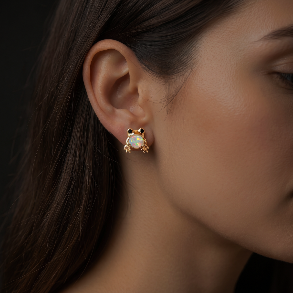 Amelie™ Opal Frog Stud Earrings