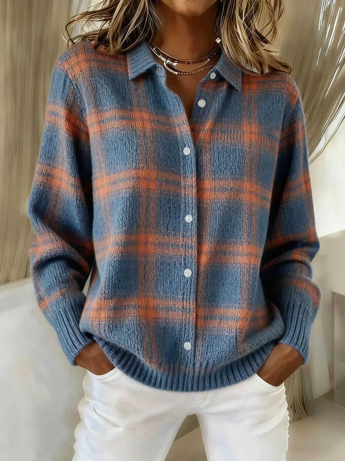 Margot™ | Heritage Check Knit Cardigan