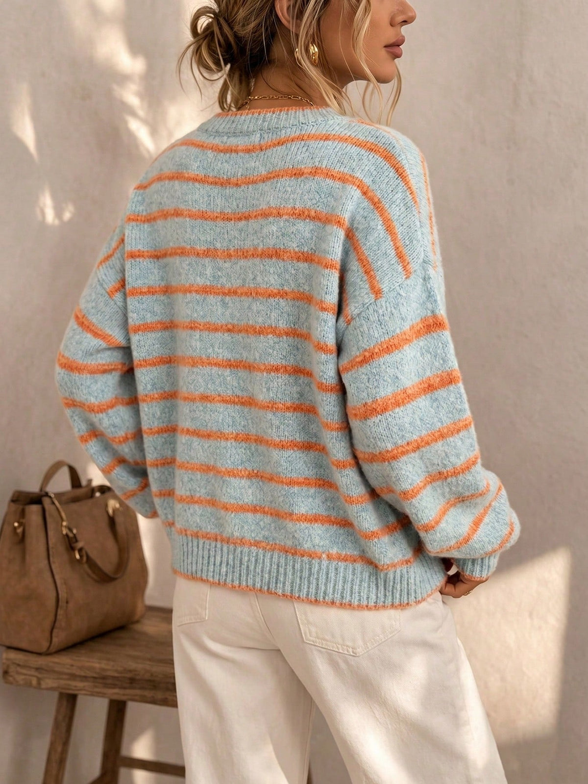 Lucienne Striped Knit Cardigan | SIMSHA