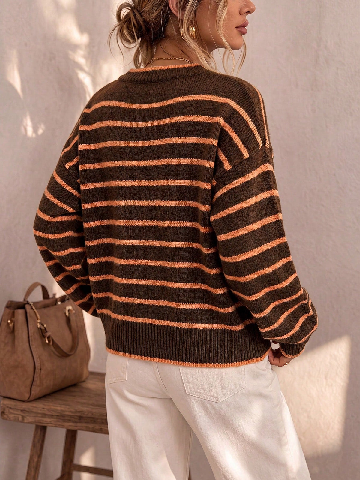 Lucienne Striped Knit Cardigan | SIMSHA