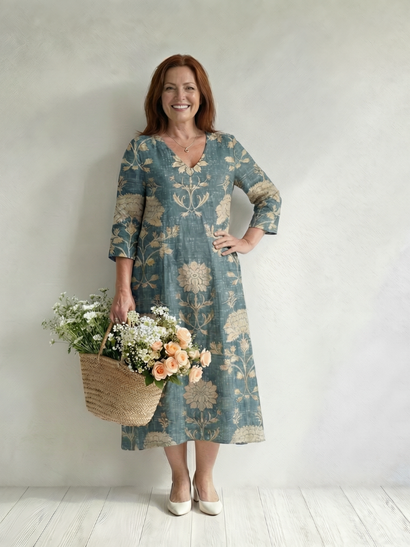 Amelie Elegant Floral Midi Dress