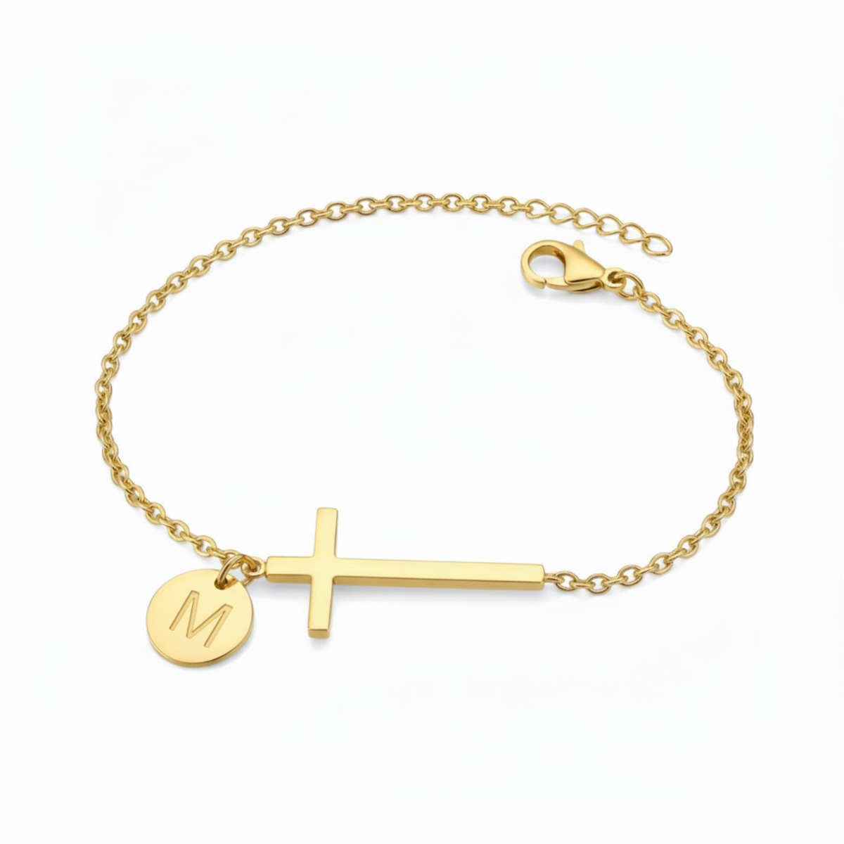 Cross Bracelet with Initial