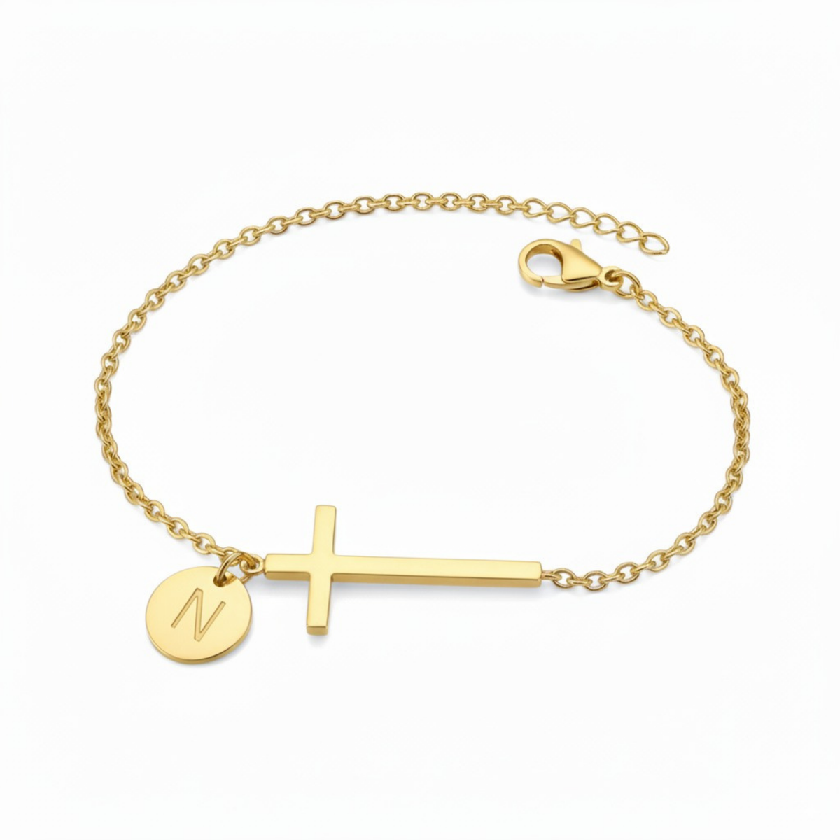 Cross Bracelet with Initial