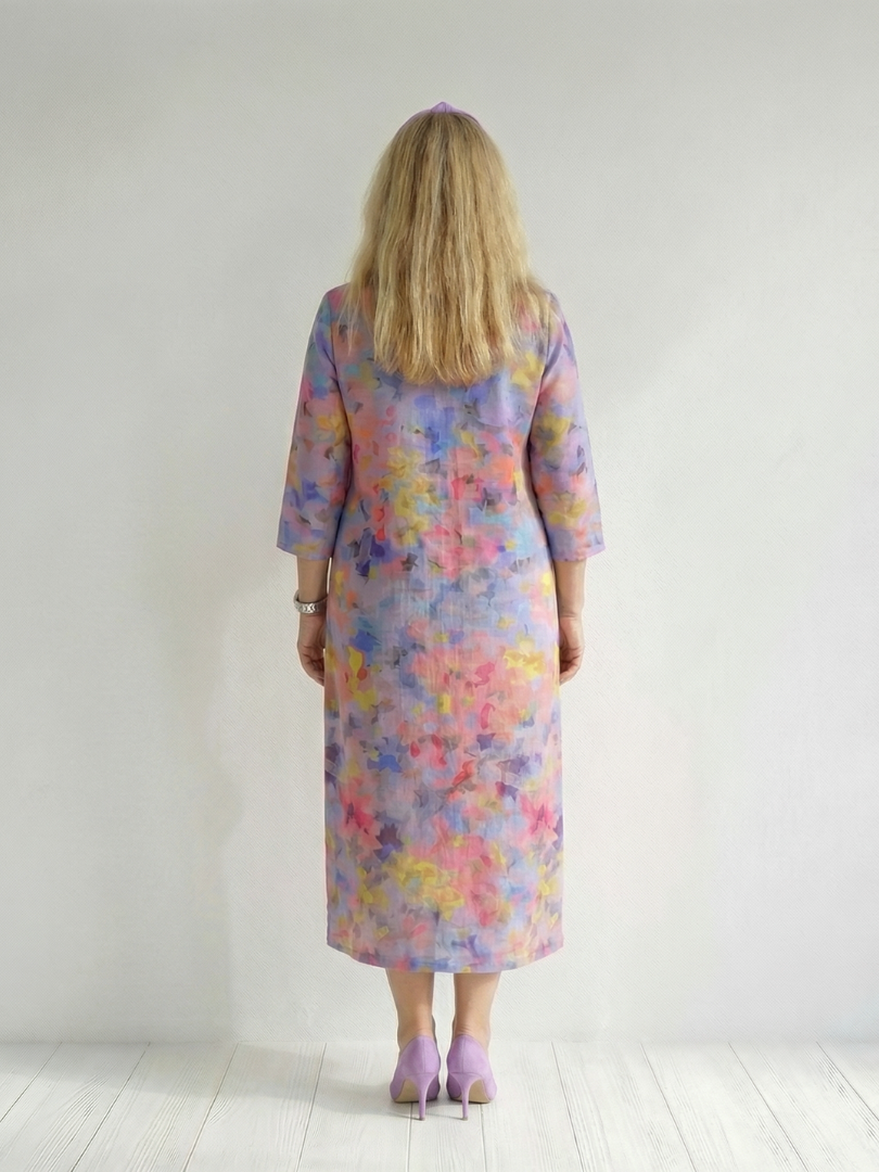 Vivienne Elegant Print Midi Dress