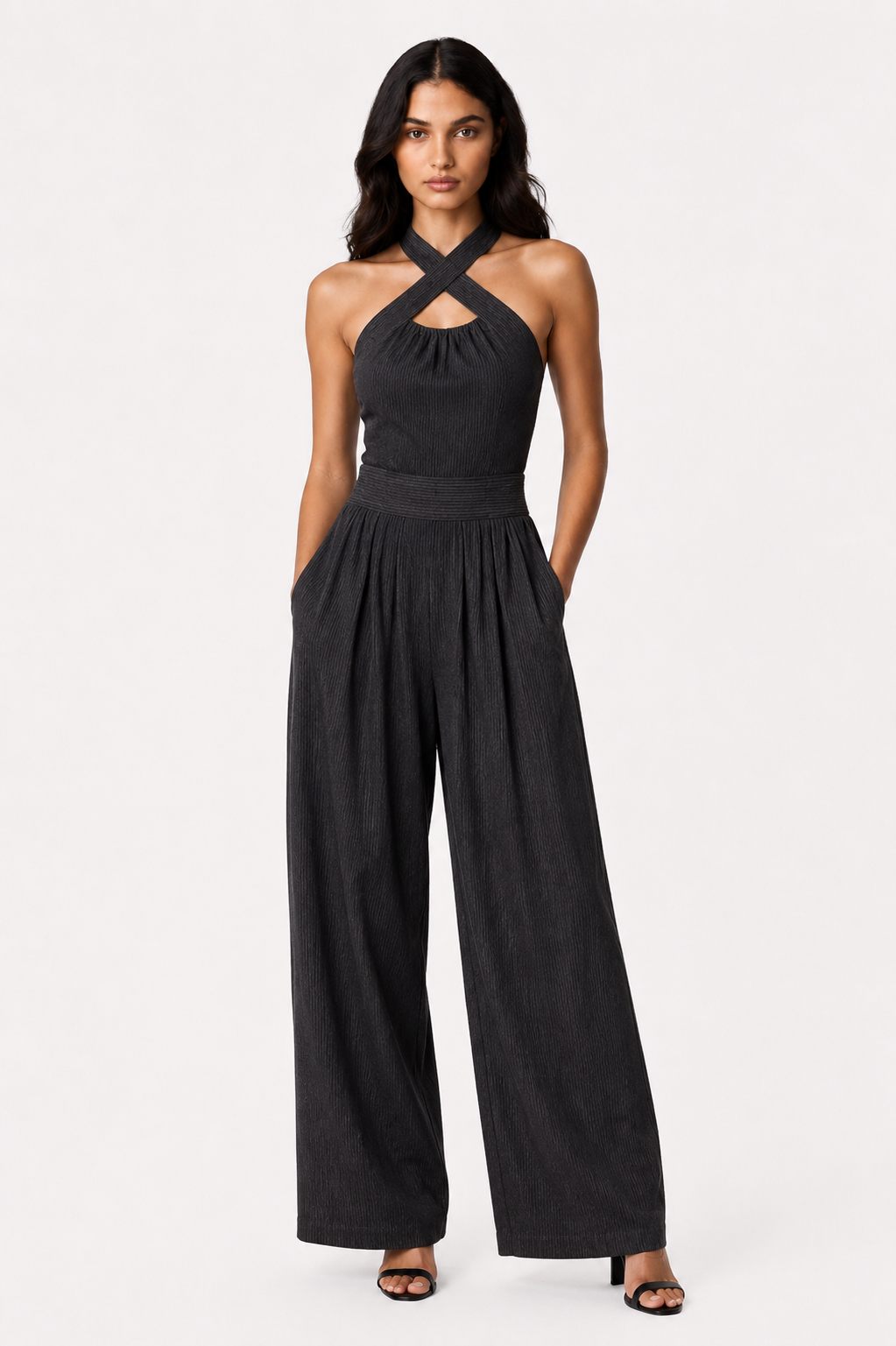 Midnight Elegance Halter Jumpsuit | SIMSHA