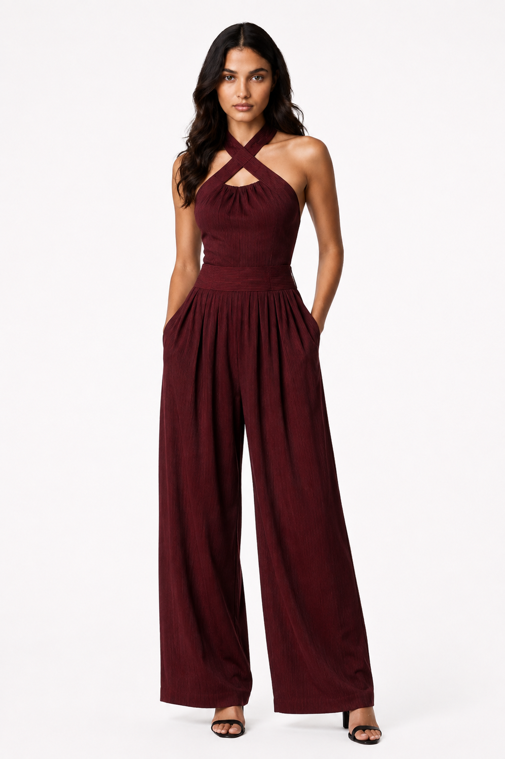 Midnight Elegance Halter Jumpsuit | SIMSHA