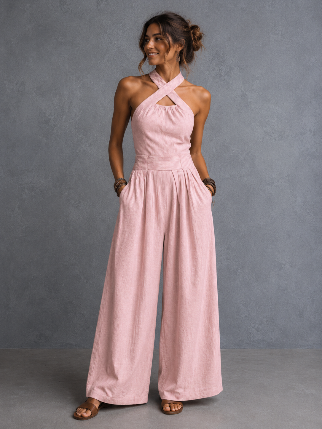 Midnight Elegance Halter Jumpsuit | SIMSHA