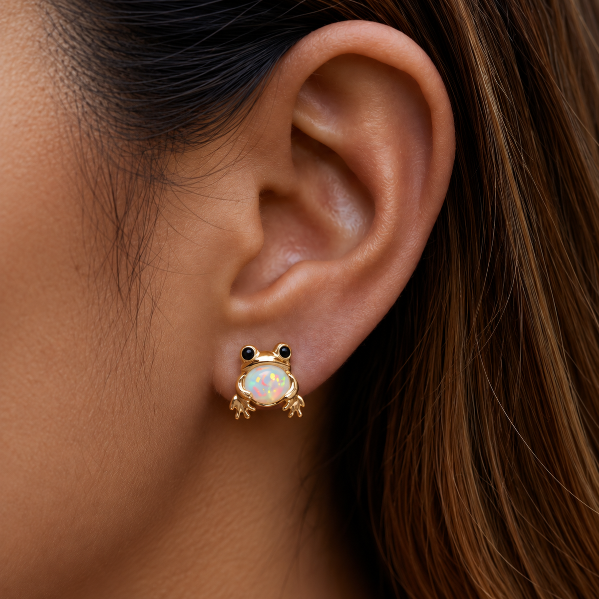 Amelie™ Opal Frog Stud Earrings