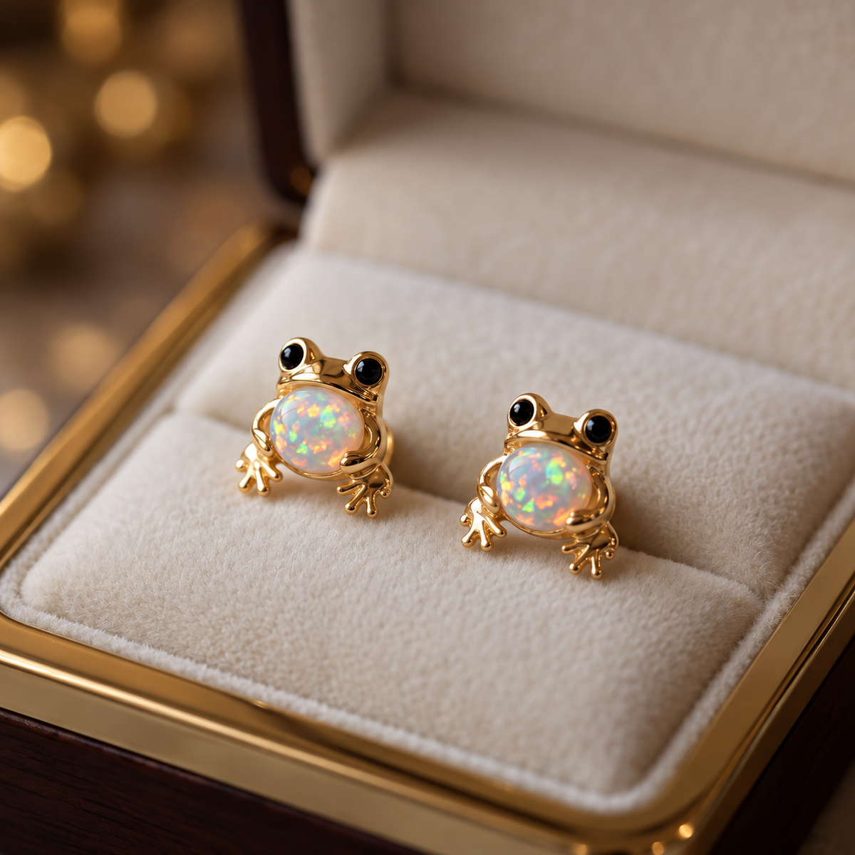 Amelie™ Opal Frog Stud Earrings